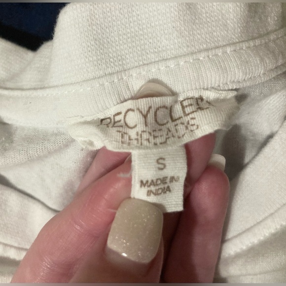 White & Green Recycle Threads Long Sleeve Top - Picture 3 of 3